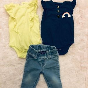 Bundle of two Cat&Jack shirts and Baby Gap Jeans!